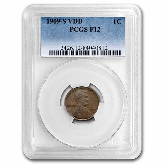 1909-S VDB Lincoln Cent Fine-12 PCGS 1909-S VDB Lincoln Cent Fine-12 PCGS