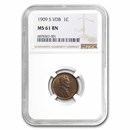 1909-S VDB Lincoln Cent MS-61 NGC (Brown)