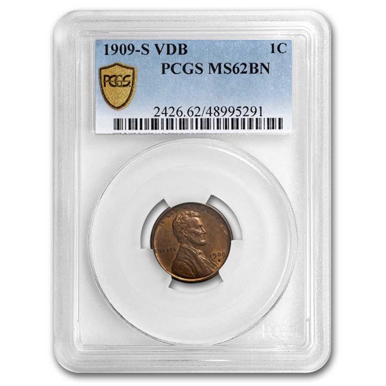 1909-S VDB Lincoln Cent MS-62 PCGS (Brown, Mint Error) 1909-S VDB Lincoln Cent MS-62 PCGS (Brown, Mint Error)