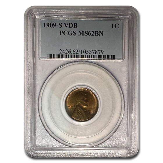 1909-S VDB Lincoln Cent MS-62 PCGS (Brown) 1909-S VDB Lincoln Cent MS-62 PCGS (Brown)