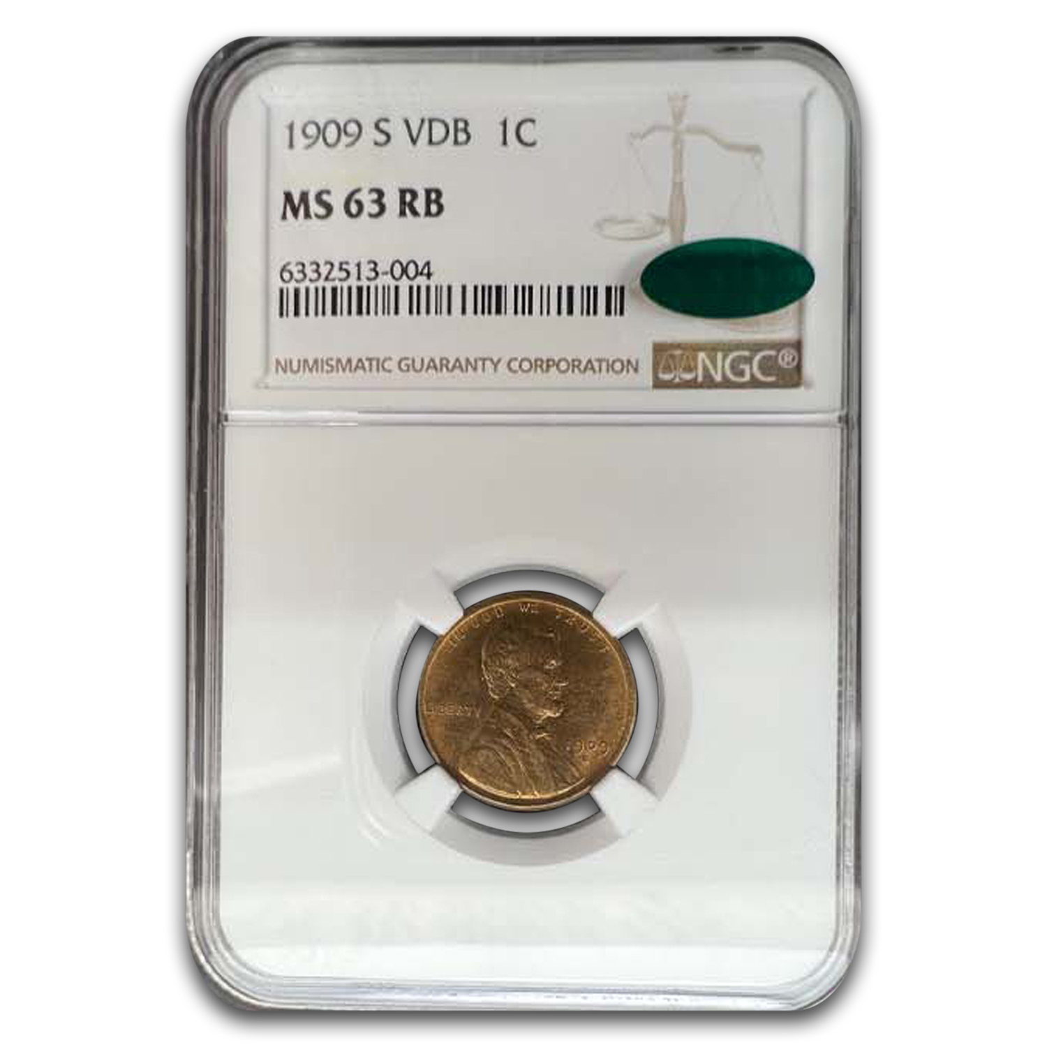 Buy 1909-S VDB Lincoln Cent MS-63 NGC CAC (Red/Brown) | APMEX