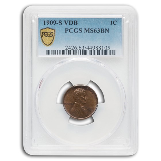 1909-S VDB Lincoln Cent MS-63 PCGS (Brown) 1909-S VDB Lincoln Cent MS-63 PCGS (Brown)