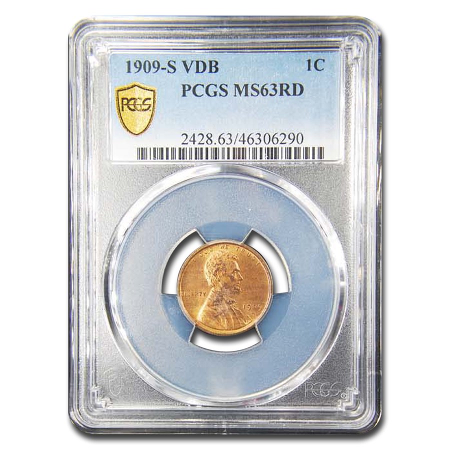 1909-S VDB Lincoln Cent MS-63 PCGS (Red)