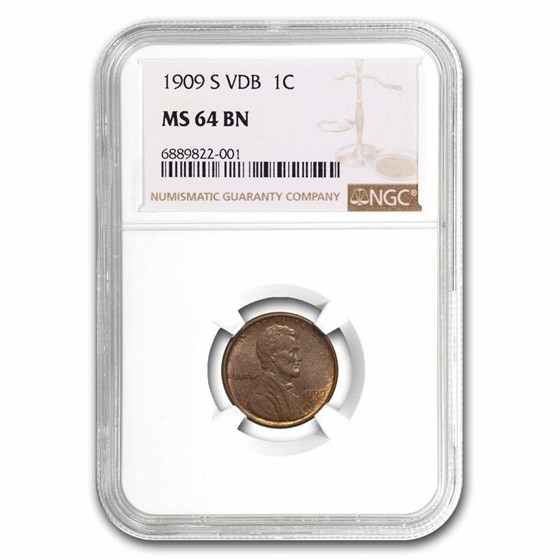 1909-S VDB Lincoln Cent MS-64 NGC (Brown) 1909-S VDB Lincoln Cent MS-64 NGC (Brown)