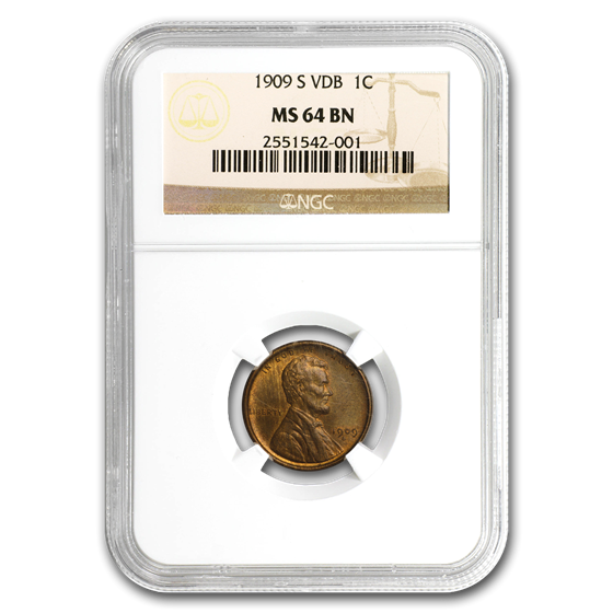 1909-S VDB Lincoln Cent MS-64 NGC CAC (Brown) 1909-S VDB Lincoln Cent MS-64 NGC CAC (Brown)