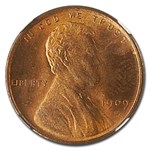 1909-S VDB Lincoln Cent MS-64 NGC (Red/Brown)