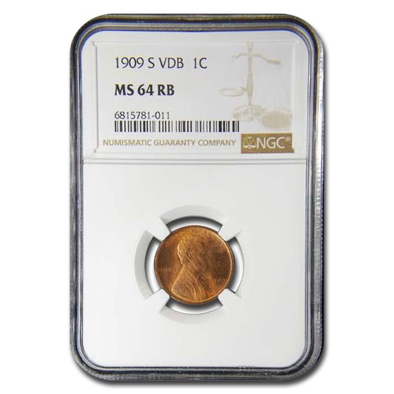 1909-S VDB Lincoln Cent MS-64 NGC (Red/Brown) 1909-S VDB Lincoln Cent MS-64 NGC (Red/Brown)