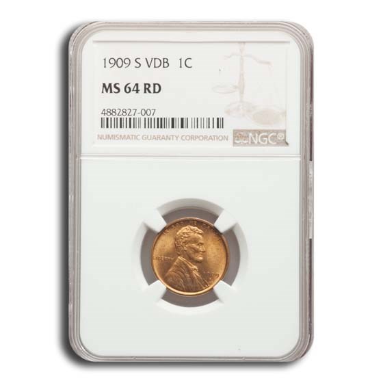 1909-S VDB Lincoln Cent MS-64 NGC (Red)