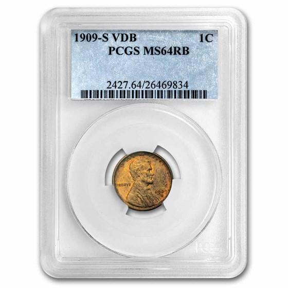 1909-S VDB Lincoln Cent MS-64 PCGS (Red/Brown) 1909-S VDB Lincoln Cent MS-64 PCGS (Red/Brown)