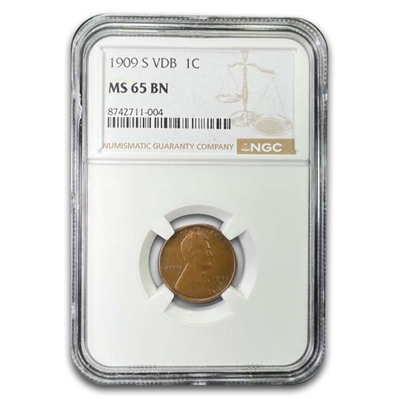 1909-S VDB Lincoln Cent MS-65 NGC (Brown)