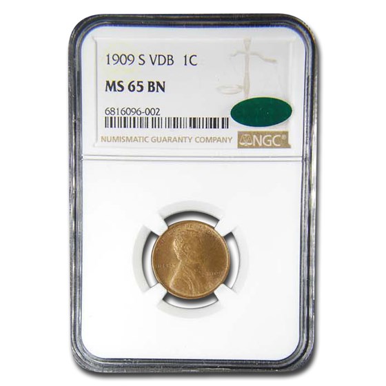 1909-S VDB Lincoln Cent MS-65 NGC CAC (Brown) 1909-S VDB Lincoln Cent MS-65 NGC CAC (Brown)