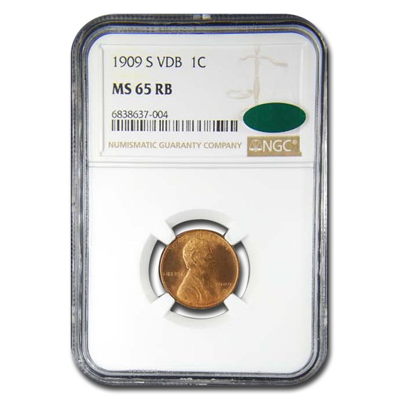 1909-S VDB Lincoln Cent MS-65 NGC CAC (Red/Brown) 1909-S VDB Lincoln Cent MS-65 NGC CAC (Red/Brown)
