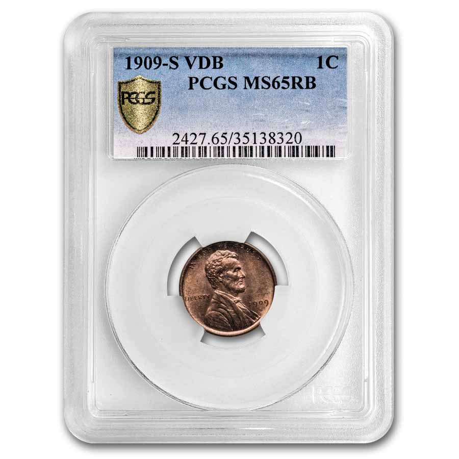 1909-S VDB Lincoln Cent MS-65 PCGS CAC (Red/Brown)