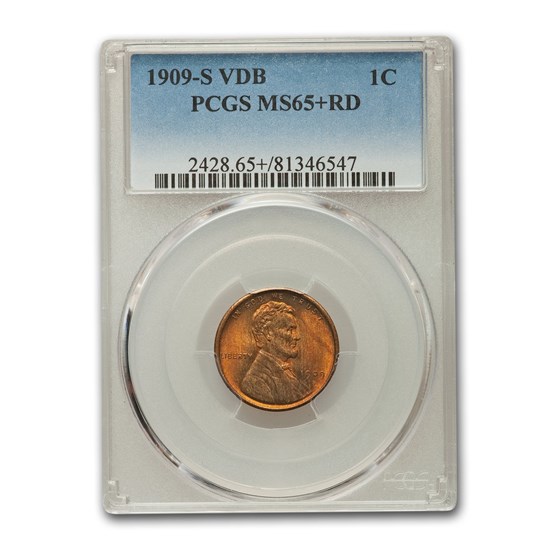 1909-S VDB Lincoln Cent MS-65+ PCGS (Red) 1909-S VDB Lincoln Cent MS-65+ PCGS (Red)