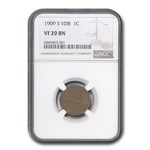 1909-S VDB Lincoln Cent VF-20 NGC (Brown)