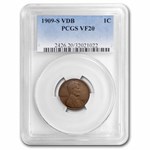 1909-S VDB Lincoln Cent VF-20 PCGS (Brown)