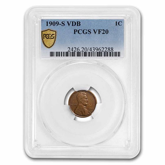 1909-S VDB Lincoln Cent VF-20 PCGS 1909-S VDB Lincoln Cent VF-20 PCGS