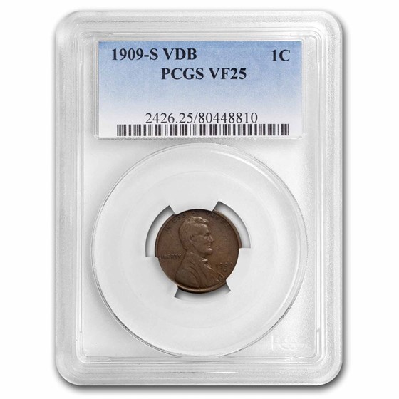 1909-S VDB Lincoln Cent VF-25 PCGS 1909-S VDB Lincoln Cent VF-25 PCGS