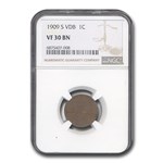 1909-S VDB Lincoln Cent VF-30 NGC (Brown)