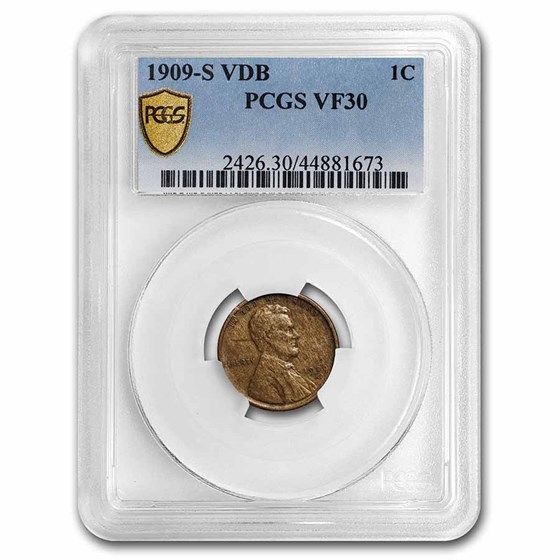 1909-S VDB Lincoln Cent VF-30 PCGS 1909-S VDB Lincoln Cent VF-30 PCGS