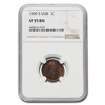1909-S VDB Lincoln Cent VF-35 NGC (Brown)