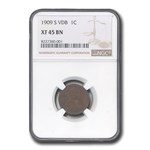 1909-S VDB Lincoln Cent XF-45 NGC (Brown)