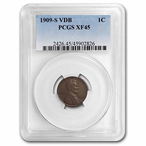 1909-S VDB Lincoln Cent XF-45 PCGS 1909-S VDB Lincoln Cent XF-45 PCGS