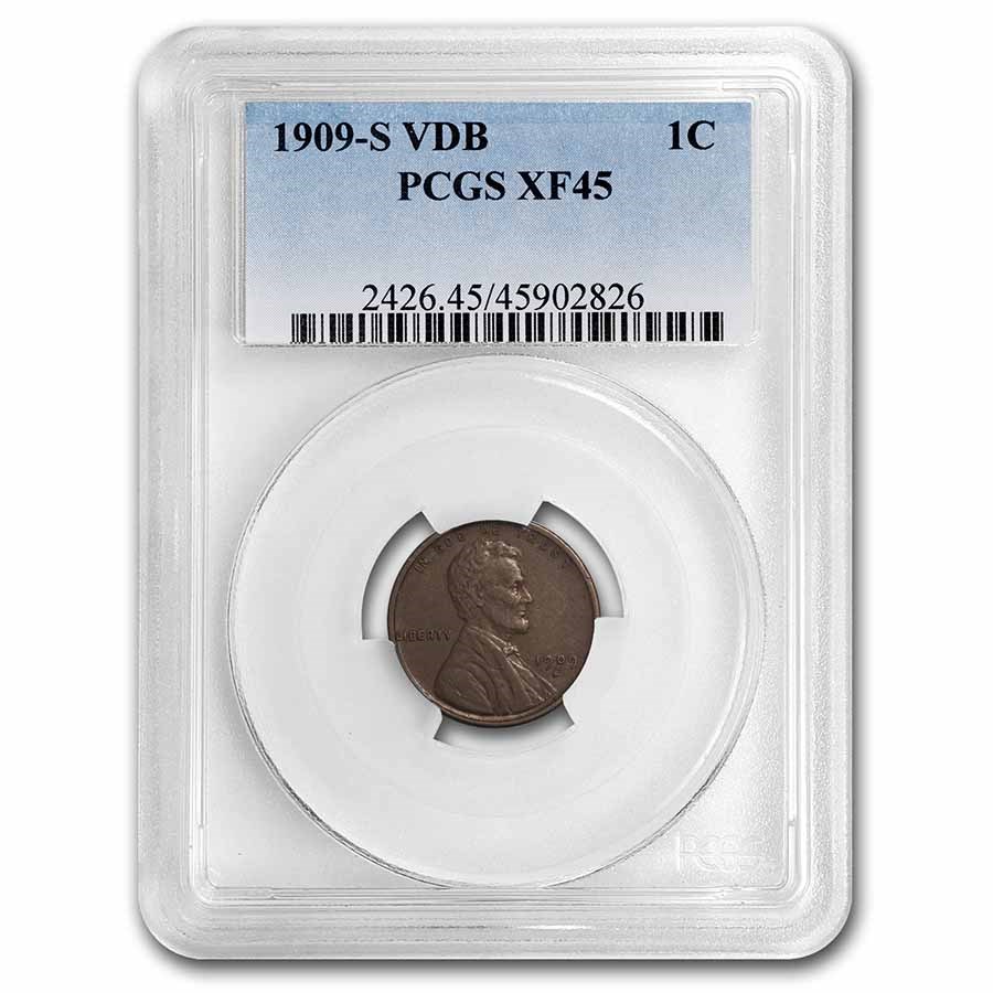 1909-S VDB Lincoln Cent XF-45 PCGS