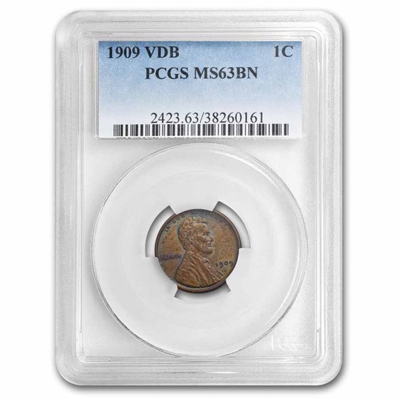 1909 VDB Lincoln Cent MS-63 PCGS (Brown)