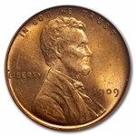 1909 VDB Lincoln Cent MS-64 PCGS (Red)
