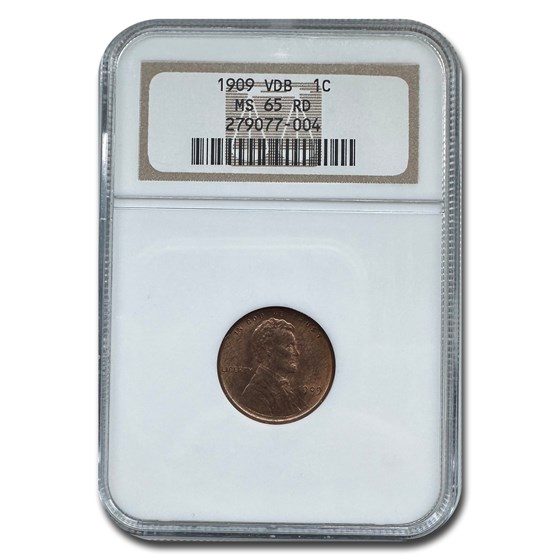 1909 VDB Lincoln Cent MS-65 NGC (Red)