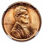 1909 VDB Lincoln Cent MS-65 NGC (Red)