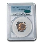 1909 VDB Lincoln Cent MS-65 PCGS CAC (Red)