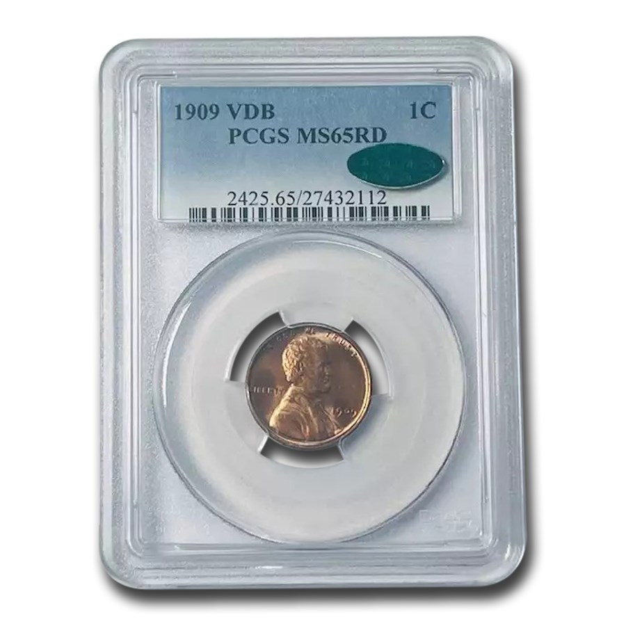 1909 VDB Lincoln Cent MS-65 PCGS CAC (Red)