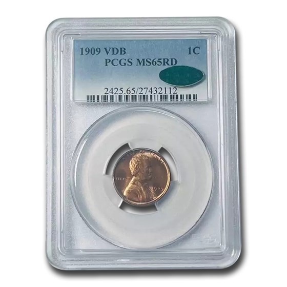 1909 VDB Lincoln Cent MS-65 PCGS CAC (Red) 1909 VDB Lincoln Cent MS-65 PCGS CAC (Red)