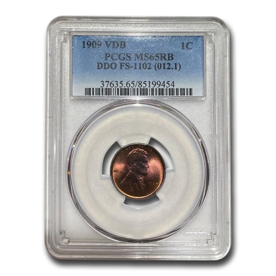 1909 VDB Lincoln Cent MS-65 PCGS (RB, DDO, FS-1102) 1909 VDB Lincoln Cent MS-65 PCGS (RB, DDO, FS-1102)