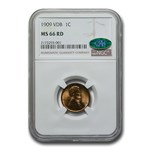 1909 VDB Lincoln Cent MS-66 NGC CAC (Red)