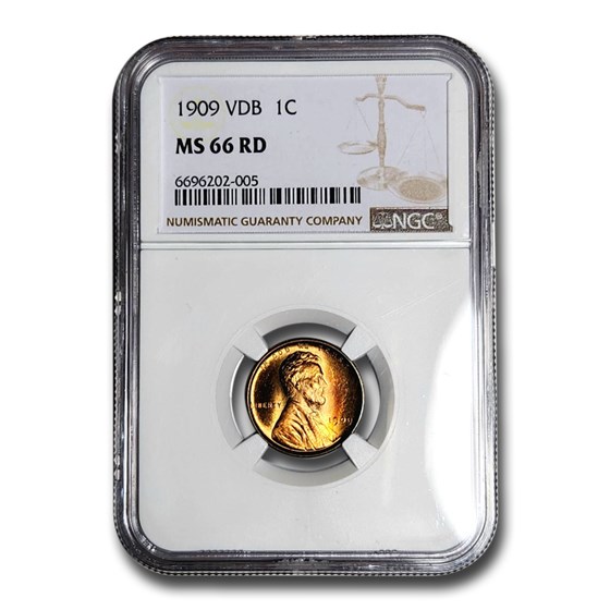 1909 VDB Lincoln Cent MS-66 NGC (Red)