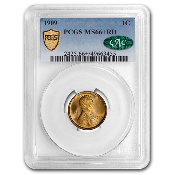 1909 VDB Lincoln Cent MS-66+ PCGS CAC (Red) 1909 VDB Lincoln Cent MS-66+ PCGS CAC (Red)