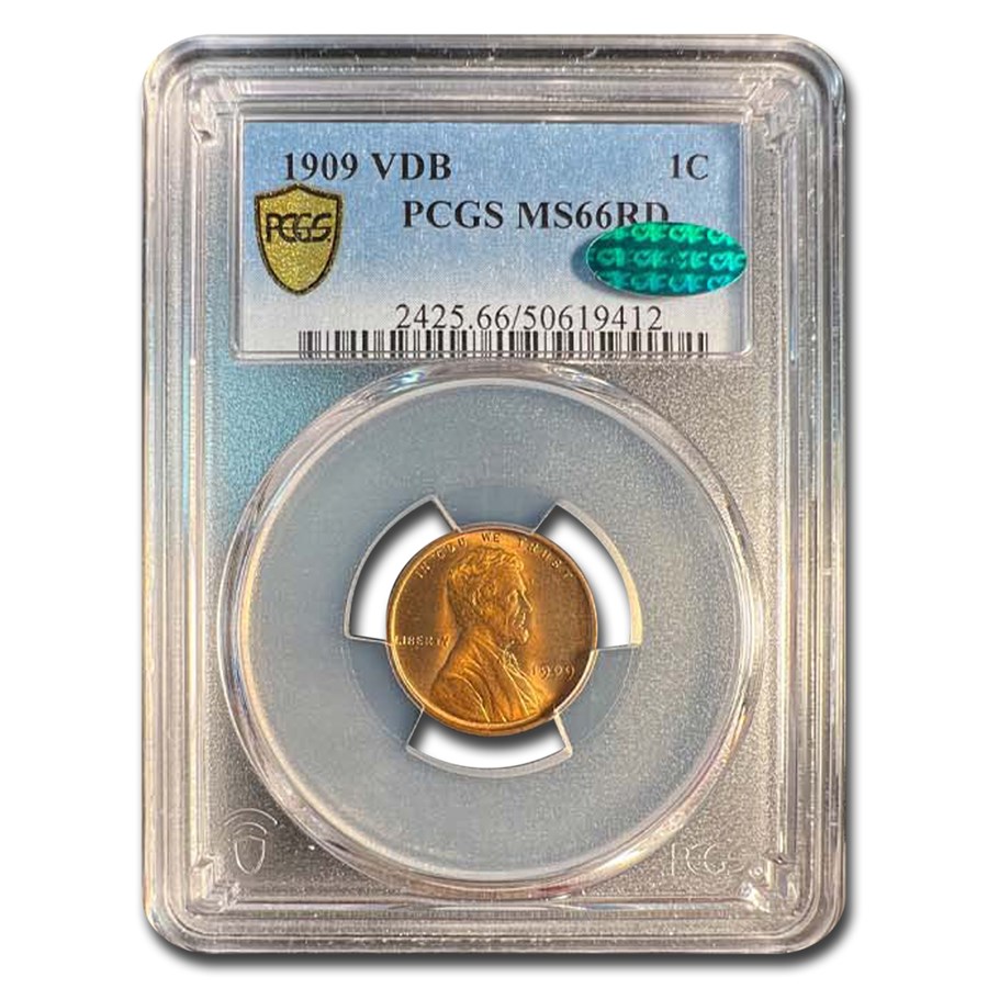 1909 VDB Lincoln Cent MS-66 PCGS CAC (Red)