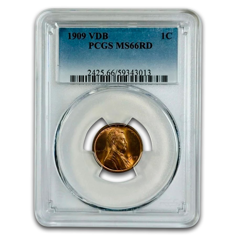1909 VDB Lincoln Cent MS-66 PCGS (Red)