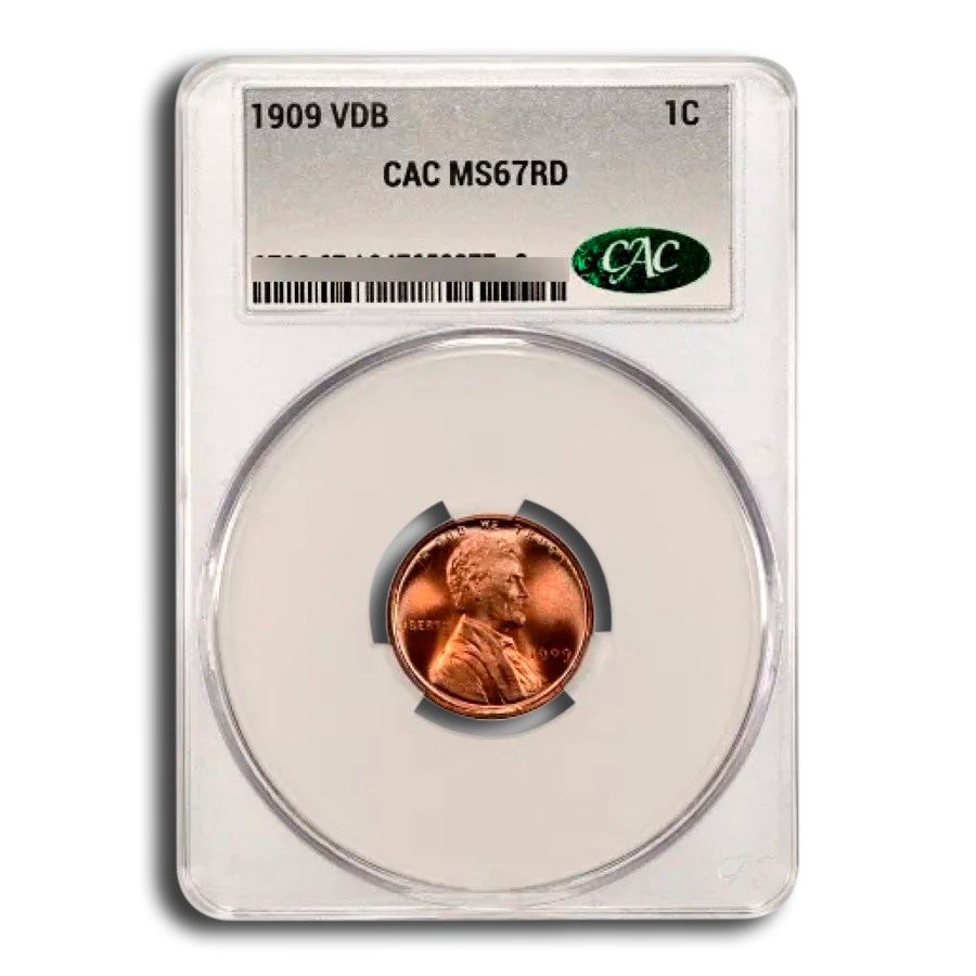 1909 VDB Lincoln Cent MS-67 CACG (Red)