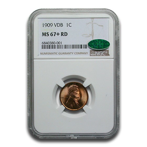 1909 VDB Lincoln Cent MS-67+ NGC CAC (Red)