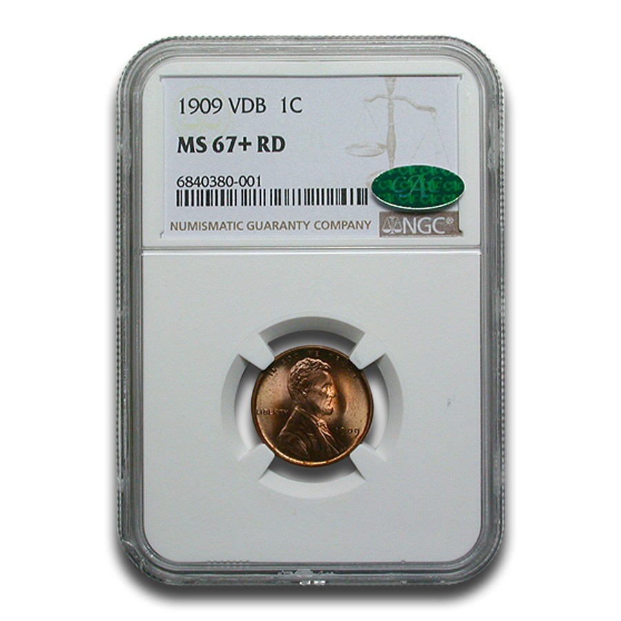 1909 VDB Lincoln Cent MS-67+ NGC CAC (Red)