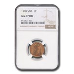 1909 VDB Lincoln Cent MS-67 NGC (Red)
