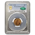 1909 VDB Lincoln Cent MS-67+ PCGS CAC (Red)