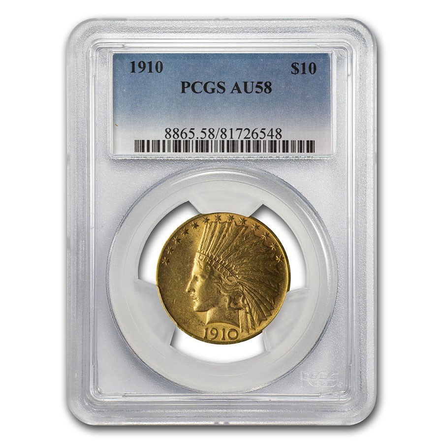1910 $10 Indian Gold Eagle AU-58 PCGS