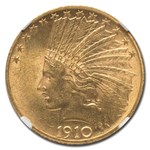 1910 $10 Indian Gold Eagle MS-62 NGC