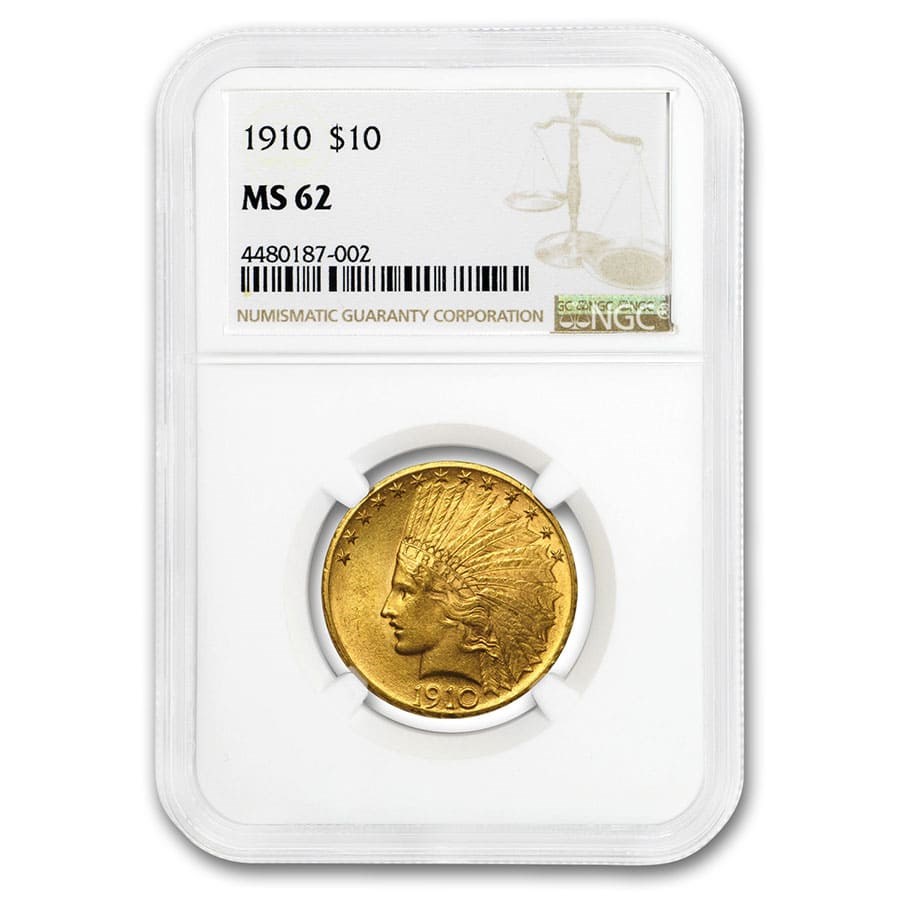 1910 $10 Indian Gold Eagle MS-62 NGC