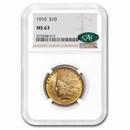 1910 $10 Indian Gold Eagle MS-63 NGC CAC